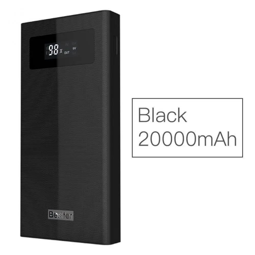 Besiter оригинальный ЖК дисплей Мощность Bank 20000 мАч Quick Charge 3 0 Портативный телефон