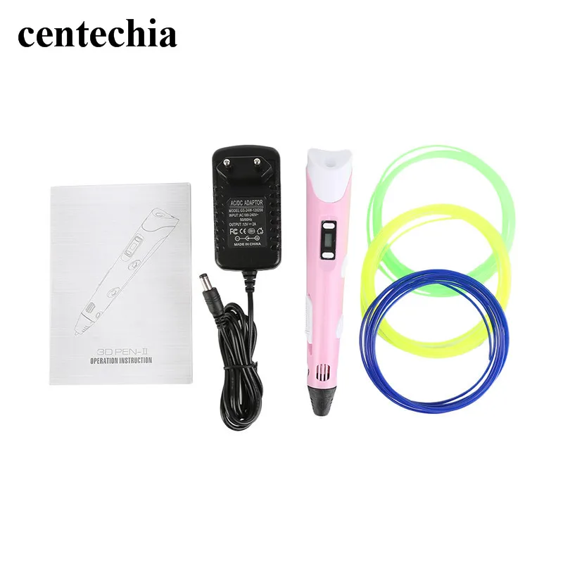 Centechia 3D печать pen1.75 мм ABS Смарт 3D Ручка для рисования+ Бесплатный адаптер накаливания креативный подарок для детей дизайн живопись горячая распродажа