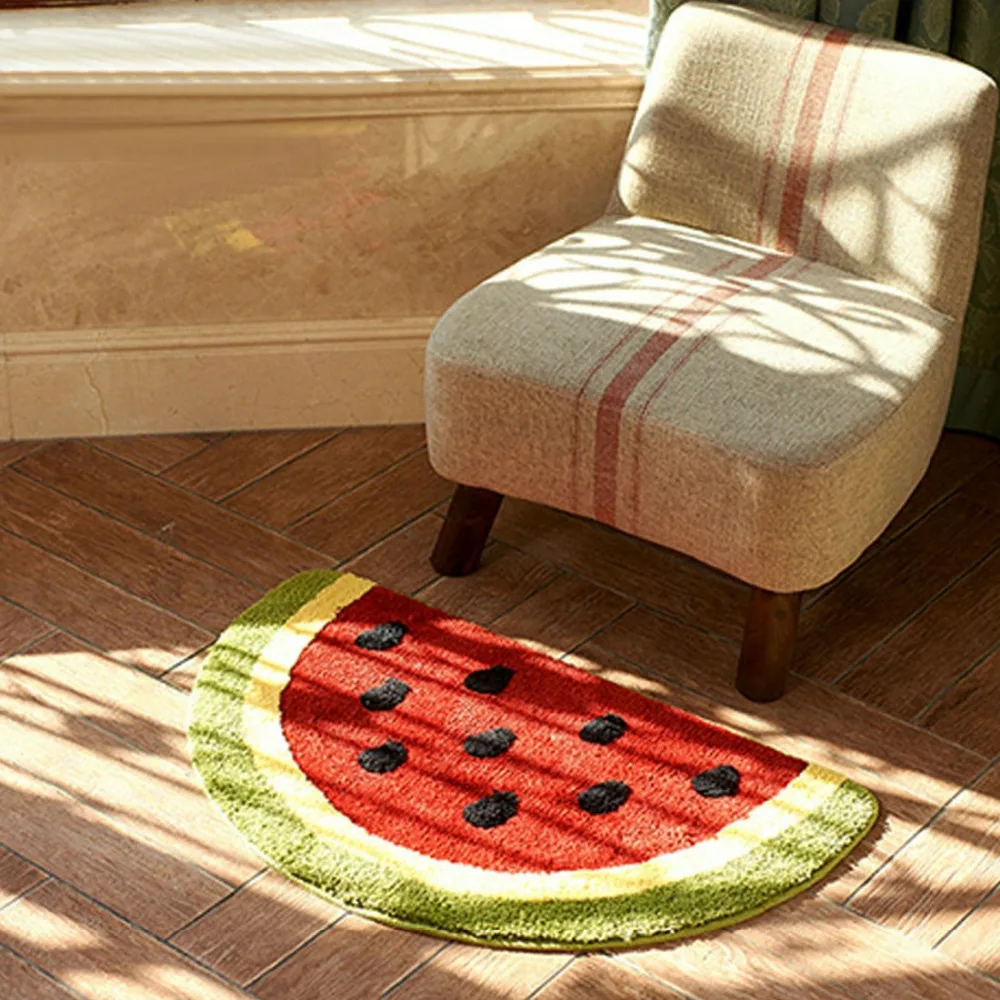 Fruits Watermelon Half Round Shaped carpet for kids education rug