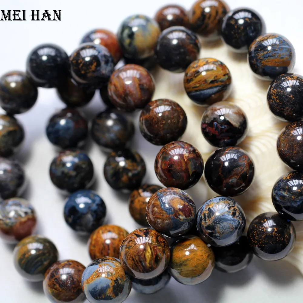 

Wholesale gift (14 beads/set/67g) 15+-0.2mm A++ natural Namibia Pietersite round amazing beads stone for jewelry making design