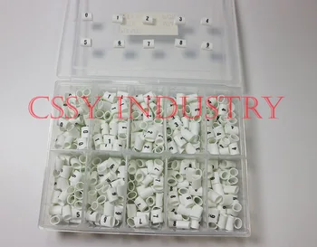 

250pcs/box 8.0mm2 -10.0mm2 10 different number white color 0-9 cable marker set
