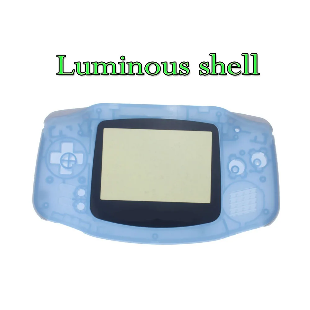 Replacement Luminous Clear Case Shell Cover for Nintend GBA Housing Case for Gameboy Advance Console Buttons Screw Driver