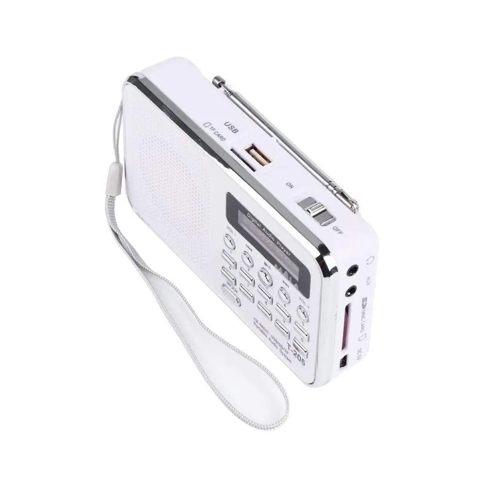 Новый T205 Портативный ЖК дисплей цифровой fm радио mp3 плеер мини музыкальный