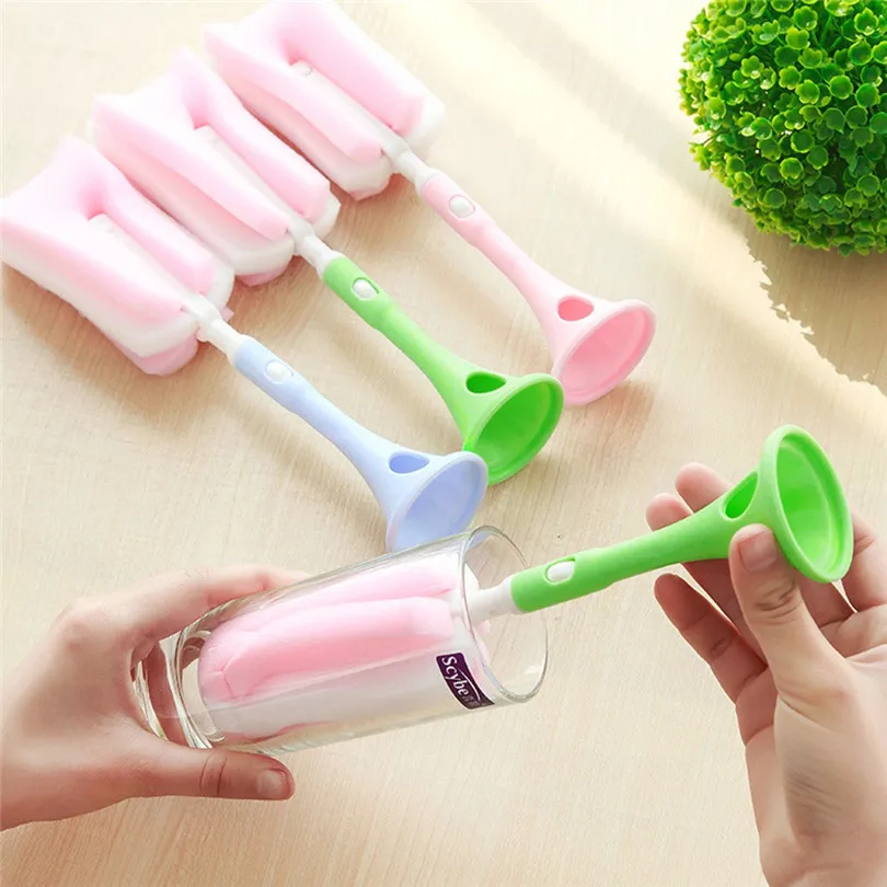 Cleaning tool Washing Cup brush 1 PC Kitchen Cleaning Tool Sponge Brush For Wineglass Bottle Coffe Tea Glass Cup (7)