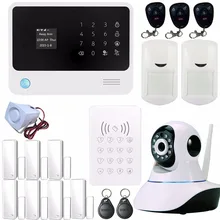 Android IOS APP G90B WIFI GSM Antirrobo Sistema de Alarma de Seguridad Inalámbrica Doméstica PIR/Sensor de La Puerta RFID Teclado Cámara IP