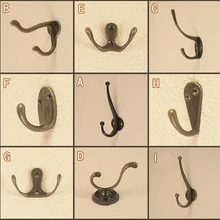 Hak ścienny do ubrania Drzwi ze stopu cynku w stylu Vintage wieszak na płaszcz kapelusz torba wieszak do ręczników łazienka hak antyczne pojedyncze podwójne wieszak(China)