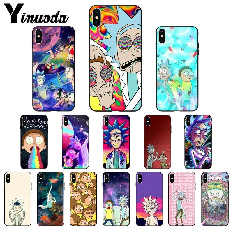

Yinuoda rick and morty DIY Luxury High-end Protector Case for iPhone 5 5Sx 6 7 7plus 8 8Plus X XS MAX XR