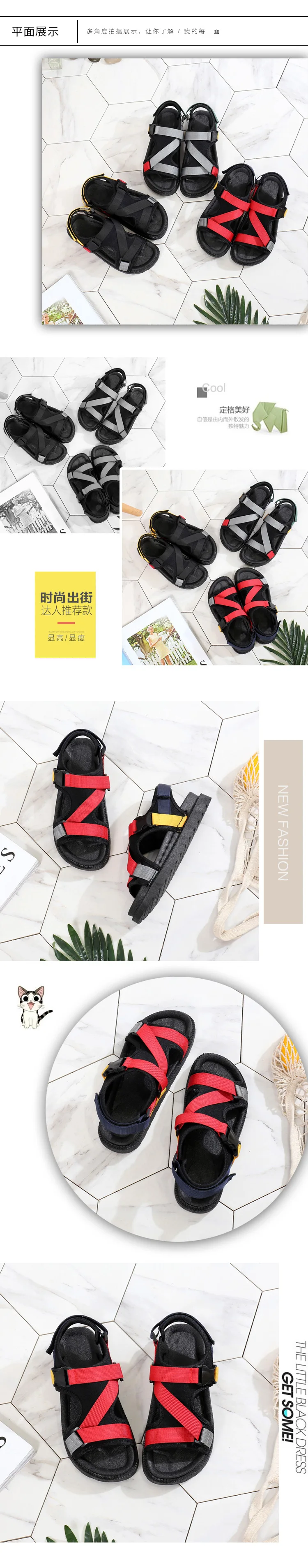 Open Toe Front Rear Strap Flat with Platform Sandals Women Mixed Colors Mixed Colors Casual Ladies Shoes Fashion Basic Sandals