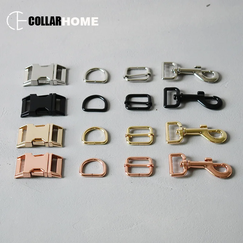 

10 sets metal tri-glide belt buckle 1 inch (25mm) swivel snap hook d-ring for bag dog pet collar straps DIY accessories 4 colors