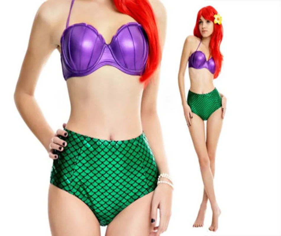 

Womens 2PCS Bandage Mermaid Swimsuit High Waist Bikini Push Up Beach Swimwear