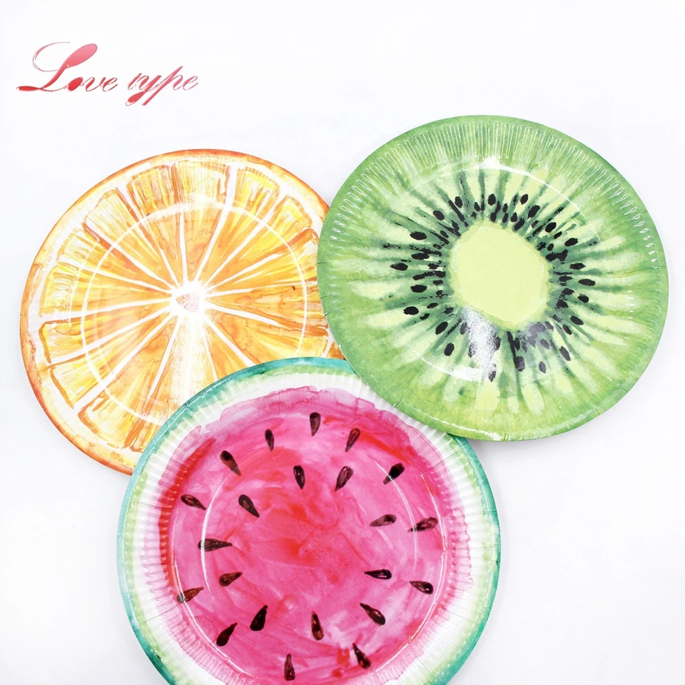 6pcs/lot Colorful Fruits Series Disposable Tableware Paper Plates DIY
