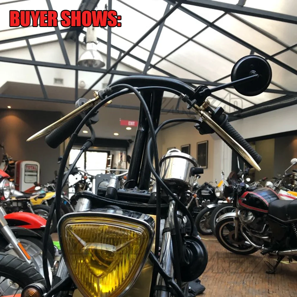 Зеркало заднего вида для мотоцикла круглые выпуклые крепления на руль 22 25 мм в