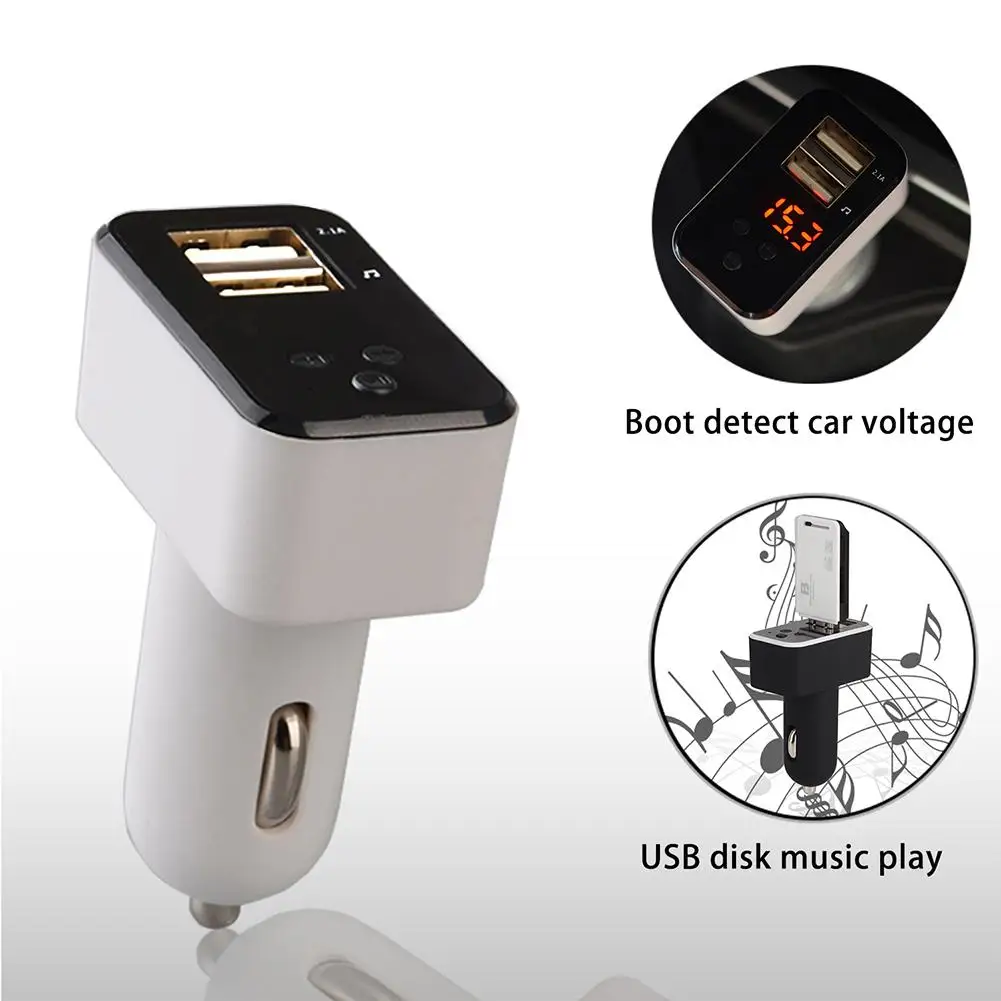 Dual USB Автомобильное зарядное устройство прикуривателя Зарядное устройство, свободные руки, FM передатчик, автомобильный комплект Bluetooth MP3