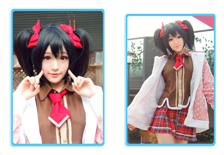 Высокое качество замечательно! Парик для косплея Love Live костюм Нико Ядзава парики