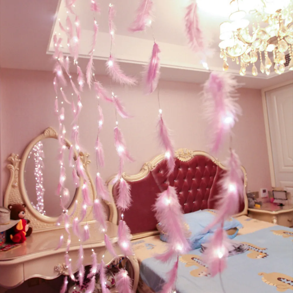 

3X3M 300 LEDS Feather String Lights USB Light Curtain With Remote Control Decoration Party Home Wedding Garden Christmas Decor