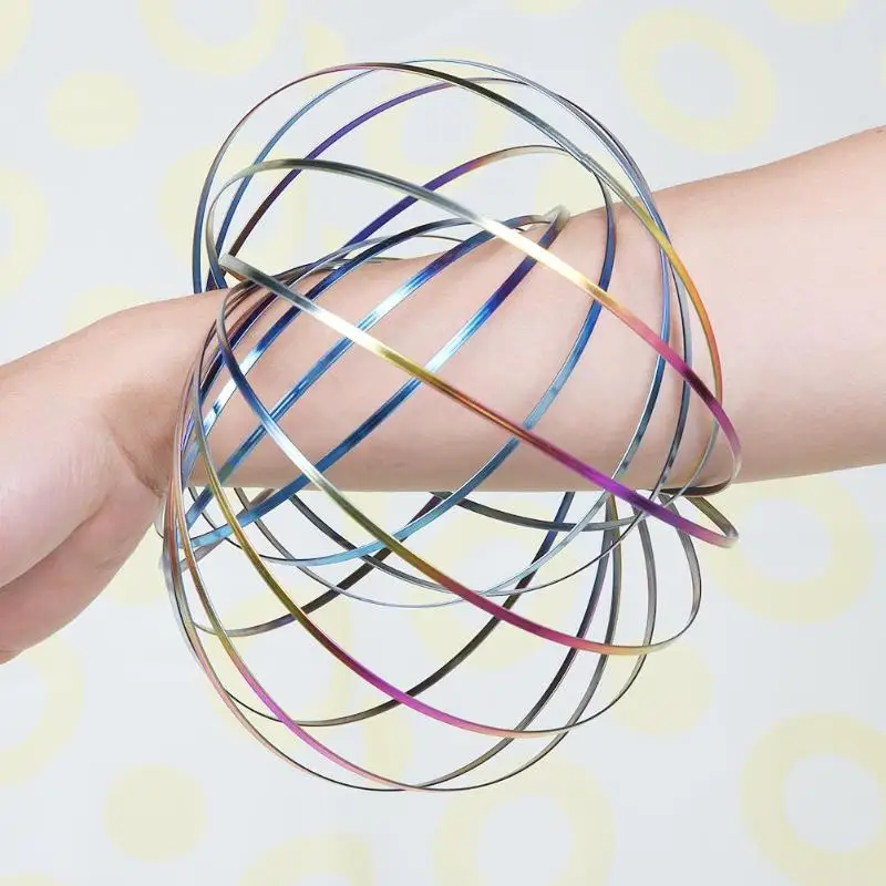 

Magic Flow Ring Toy Flowtoy Amazing Kinetic Spring Toy Funny Game Intelligent Toy Kids Antistress Spinner Roller Children Gift