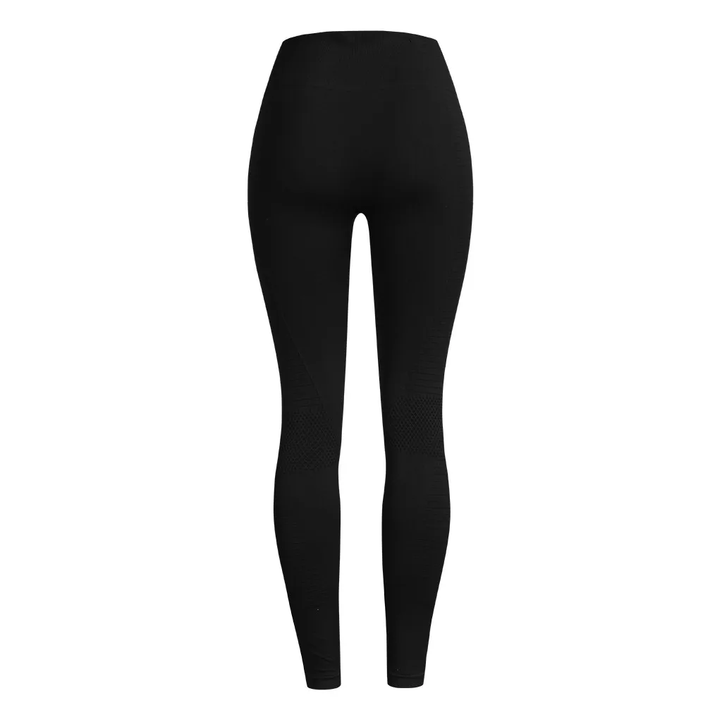 Женские Бесшовные однотонные спортивные обтягивающие штаны для йоги черные спортивные Леггинсы для фитнеса женские штаны с высокой талией# G3