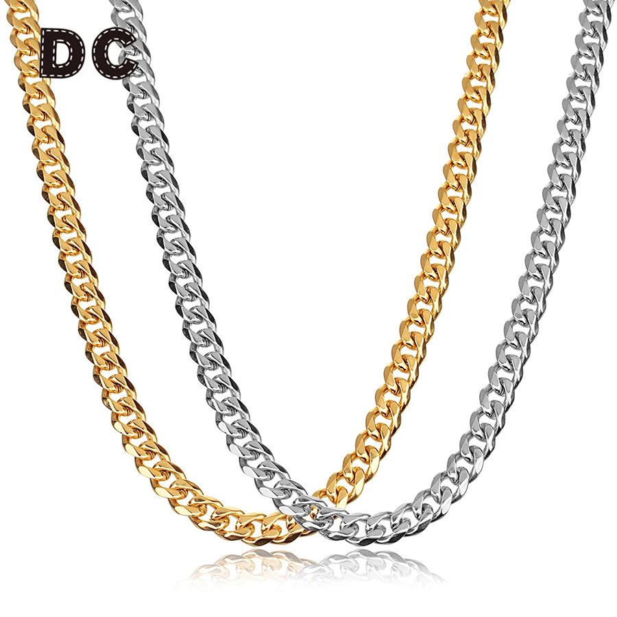 DC Durable 60cm/lot Width 8mm Stainless Steel Chain Bulk Jewelry Men