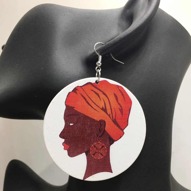 5 пар/лот 2017 печать афро прическа деревянные серьги|wooden earrings|afro wooden earringsafro earrings |