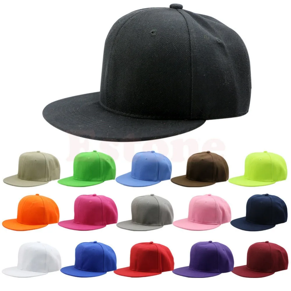 Popular Blank Plain Snapback Hats Unisex Men's Hip Hop Adjustable B boy