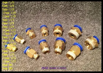 

5Pcs/Lot PC12-04 12mm to 1/2" Pneumatic Connectors male straight one-touch fittings BSPT