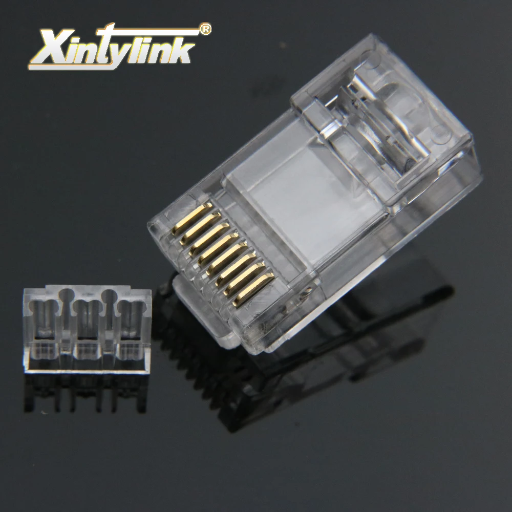 xintylink rj45 connector cat6 ethernet cable plug cat 6 network 8pin rj 45 gold plated utp
