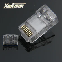 xintylink 50pcs rj45 cat6 connector network connector split type 8p8c modular rj45 plug terminals for utp ethernet cable