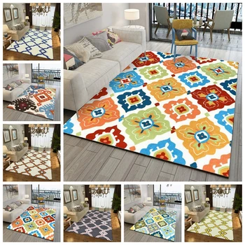 

Modern Style Carpets For Living Room Bedroom Sofa Coffee Table Study Bedside Carpet Europe Geometric Printed Household Area Rugs