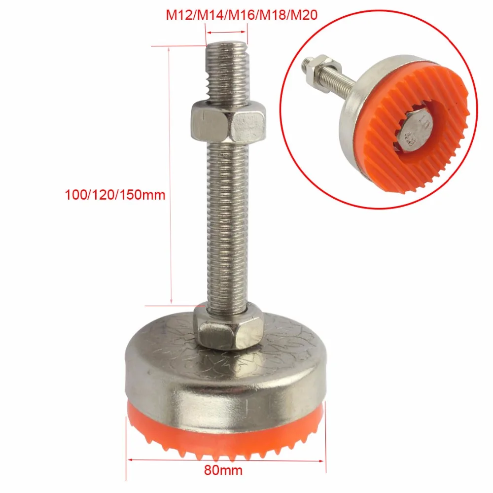 Нескользящая основа из ТПУ 2 шт. M12/M14/M16/M18/M20 диаметр 80 мм 100/120/150 мм|leveling foot|leveling