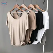 NFIVE бренд женские тонкие свободные футболки Новая мода корейский с коротким рукавом рубашка чистый цвет сексуальный перекрестный ремень открытая спина футболка