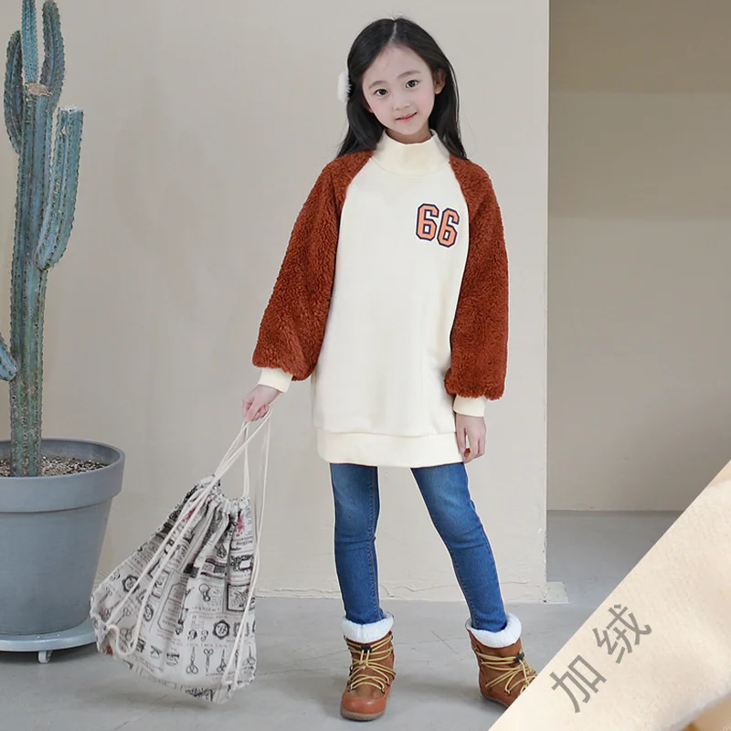 

2018 New Girls Sweatshirt Velvet Kids Winter Shirts Velvet Toddler Warm Casual Pullover Children Cotton Sweatshirts Baby,#3669