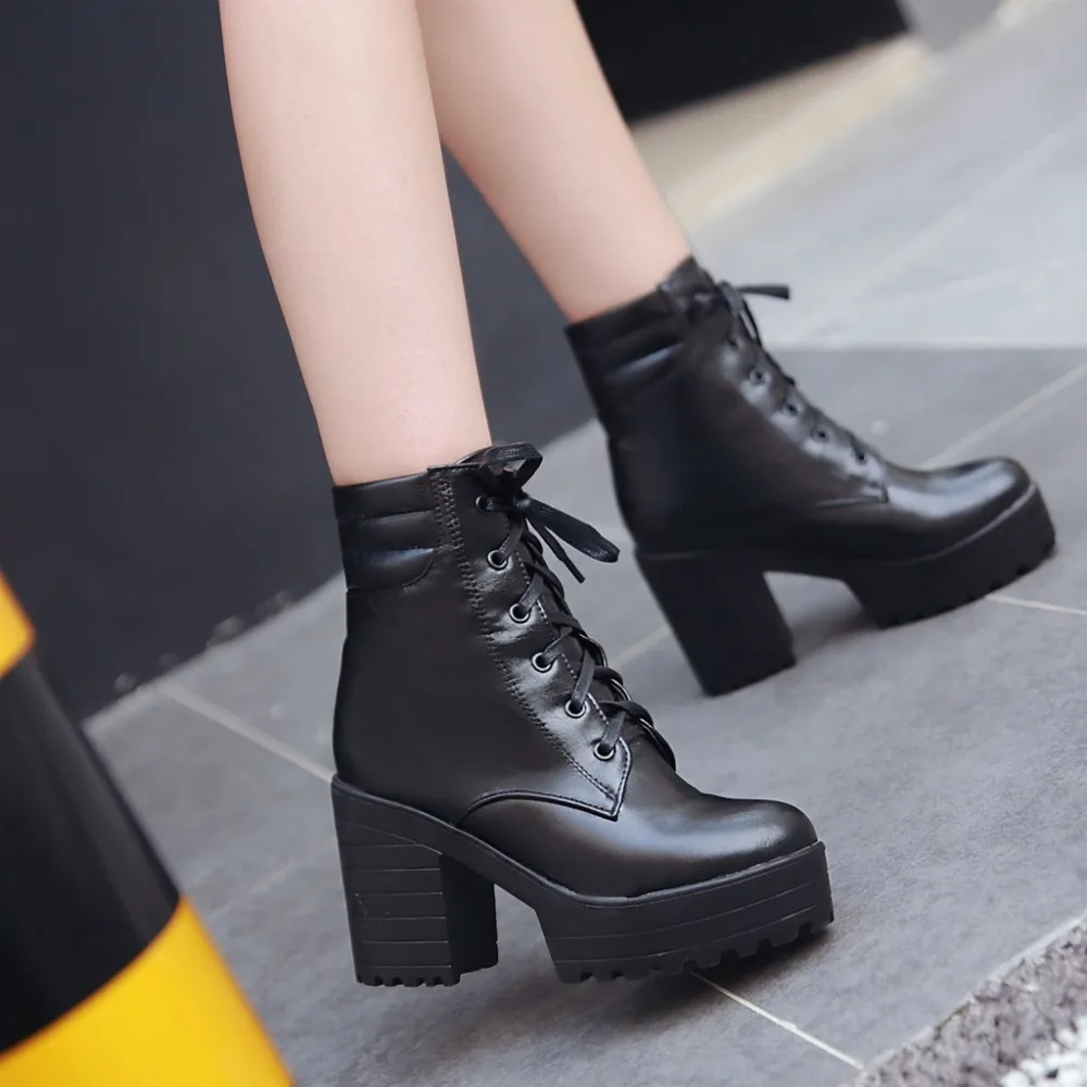 RQFF Brand Winter Boots Women With Box Shoes Woman 9.5cm Super High Heel Ankle Boot Female Booties Leather Ladies Shoe size34-43 (18)