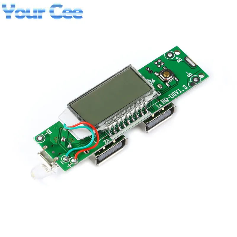 

Mobile Power Bank Charger Double USB 5V 2.1A 1A LCD Display Module 18650 Lithium Battery Charging Board For iPhone For Android