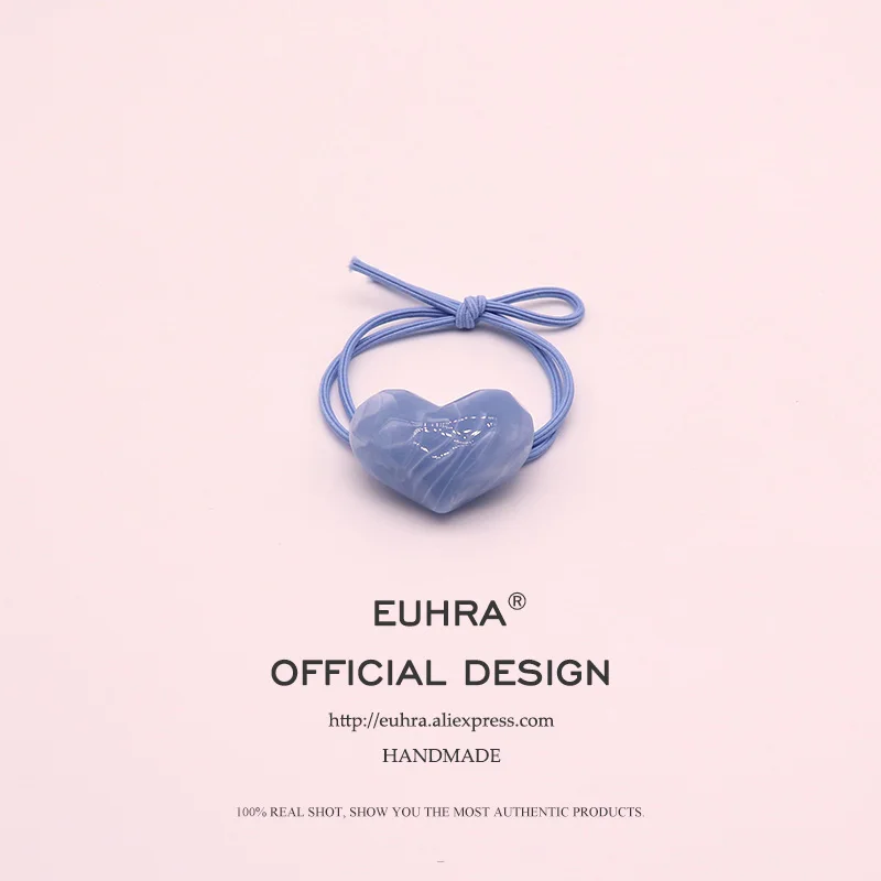 EUHRA, 5 цветов, милая форма, сердце, любовь, текстурированная резинка, резина, для женщин, эластичные резинки для волос, Детские резинки, высокая эластичность