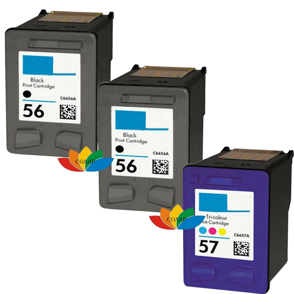 

3pk Printer cartridge Replacement hp56 57 XL for HP Deskjet 400 410 450 5150 5550 5600 5650 5652 5850 9650 Printer