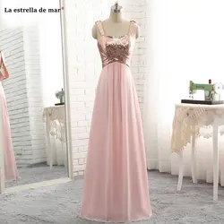 Vestido invitada boda mujer, новинка, сексуальное платье с v-образным вырезом, ТРАПЕЦИЕВИДНОЕ розовое золото, свадебное платье с блестками, длинное