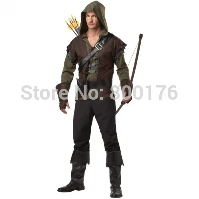 

Men Robin Hood Medieval Fancy Dress Costume Archer Arrow Hunter Halloween Outfit