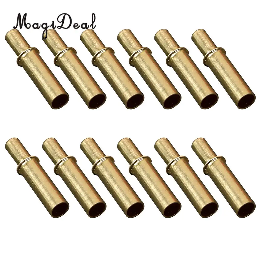 MagiDeal 12 Pieces/Pack Archery Arrow Nock Pins For ID 4.2mm Arrow Shaft Protect Arrows Gold Silver 