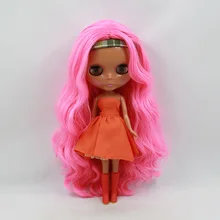 Ню Блит куклы Черная кожа розы красные волосы, кукла, завод кукла подходит для DIY Изменить BJD игрушка для Обувь для девочек