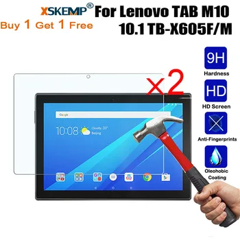 

XSKEMP 2Pcs Tablet Tempered Glass Protective Glass Film Screen Protector For Lenovo TAB M10 10.1 TB-X605F/M LCD 0.3mm Slim Cover