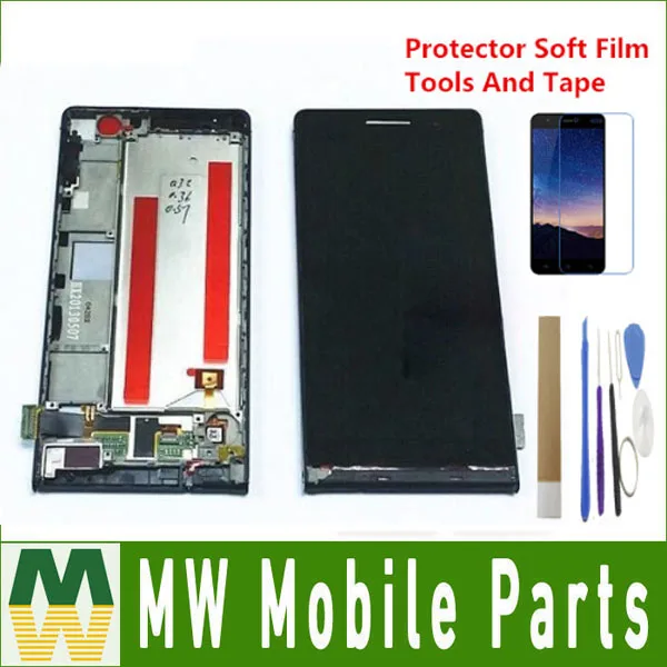 

For Huawei Ascend P6 P6S P6S-L04 P6LCD Display Touch Sensor Glass Digitizer With frame Assembly White Black Pink Color With Kits