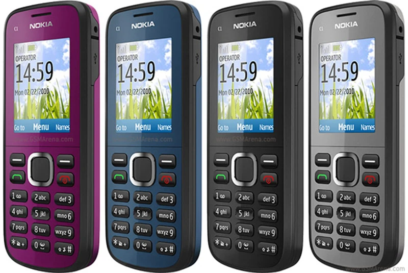 C1-02 Nokia Оригинальные разблокированные C1-02 с одной sim-картой мобильные телефоны GSM Бар Мобильные телефоны один год гарантии отремонтированный