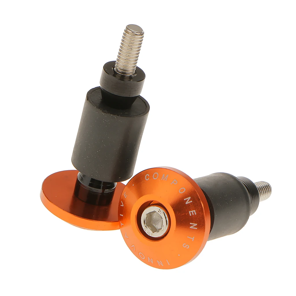 Universal 22mm CNC Motorcycle Streetbike Handlebar Cap Hand Grips Bar End Plugs For Honda for Suzuki for Yamaha Orange