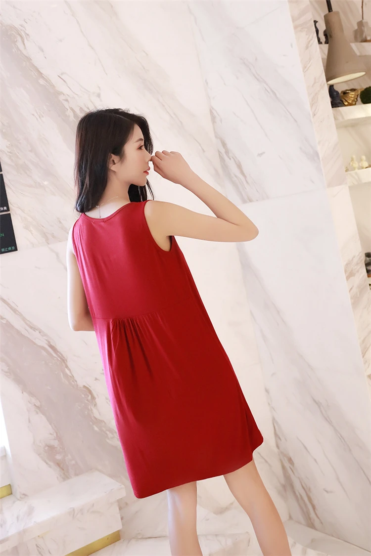 Nursing Dress Summer loose Maternity Dresses Sleeveless Pregnancy Dress for Pregnant Women Daily Home Wearing Maternity Clothes (43)