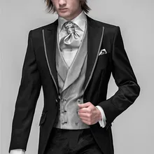 /изготовленные на заказ черный мужской, Свадебный одежда, Tuxedos/Одежда для шафера жениха/изготовленные на заказ вечерние костюм жилет/Для мужчин костюм свадебные M8