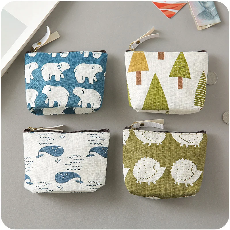 Ladies Canvas Classic Retro Small Change Coin Purse Little Key Car Pouch Money Bag Cheapest Girl's Mini Short Coin Holder Wallet