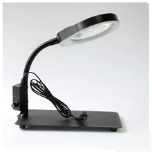 Table Magnifier 8X 125MM Desk Magnifying Glass With LED Lamp Lupa Loupe For Reading Magnifier Glass For iphone Repair the elderly a4 size desk type reading loupe magnifying glass illuminated magnifier with 4 led lamps lights for old people