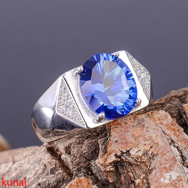 KJJEAXCMY fine jewelry 925 серебро инкрустировано натуральным танзанитом женское кольцо ювелирные изделия