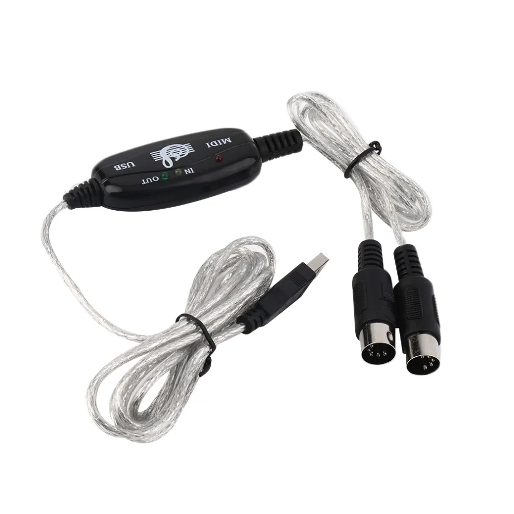 

New USB IN OUT MIDI Interface Cable Converter PC to Music Keyboard Adapter Cord Wholesale