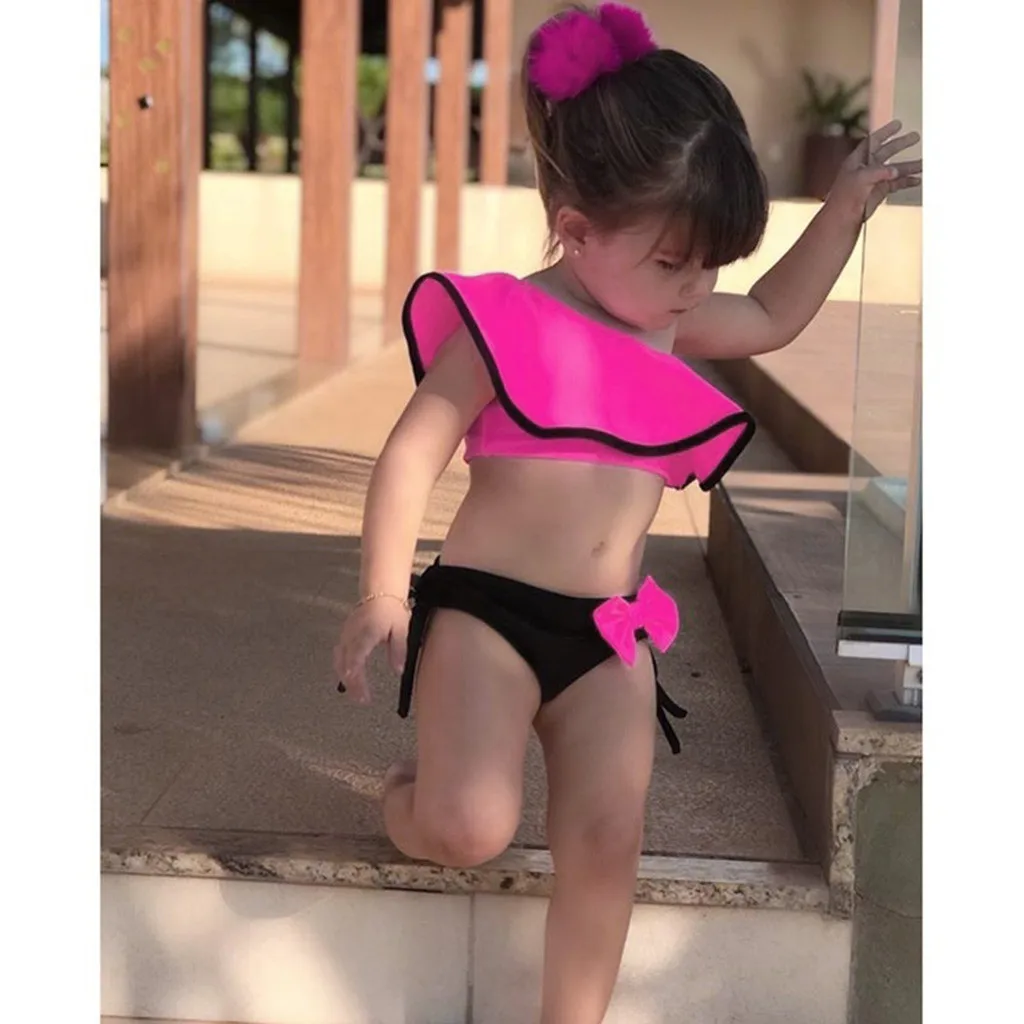 Baby Kids Girl Two Piece Swimsuit Summer Child Swimwear For Water Sports Bikini Swim Dress Beach Bathing Costume